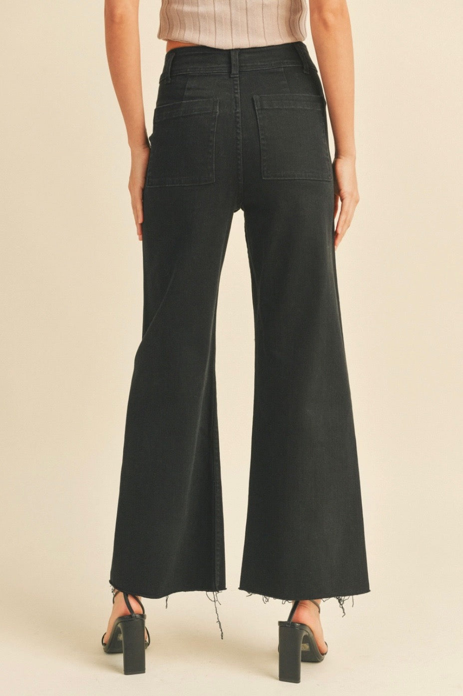 Miou Muse Black Crop Flare Pants