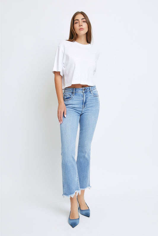 Hidden Happi High Waist Super Fray Crop Flare