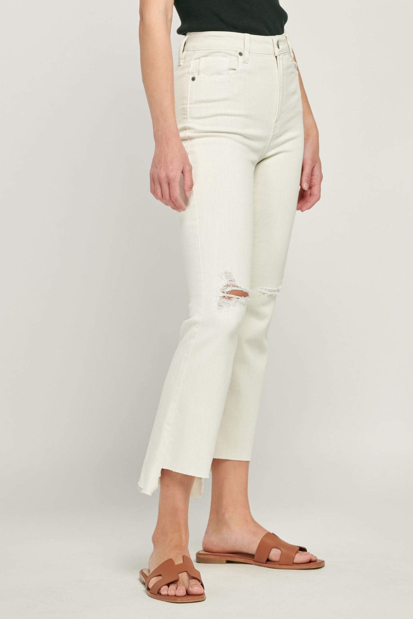 Hidden Happi Sea Salt High Rise Crop Flare With Step Hem