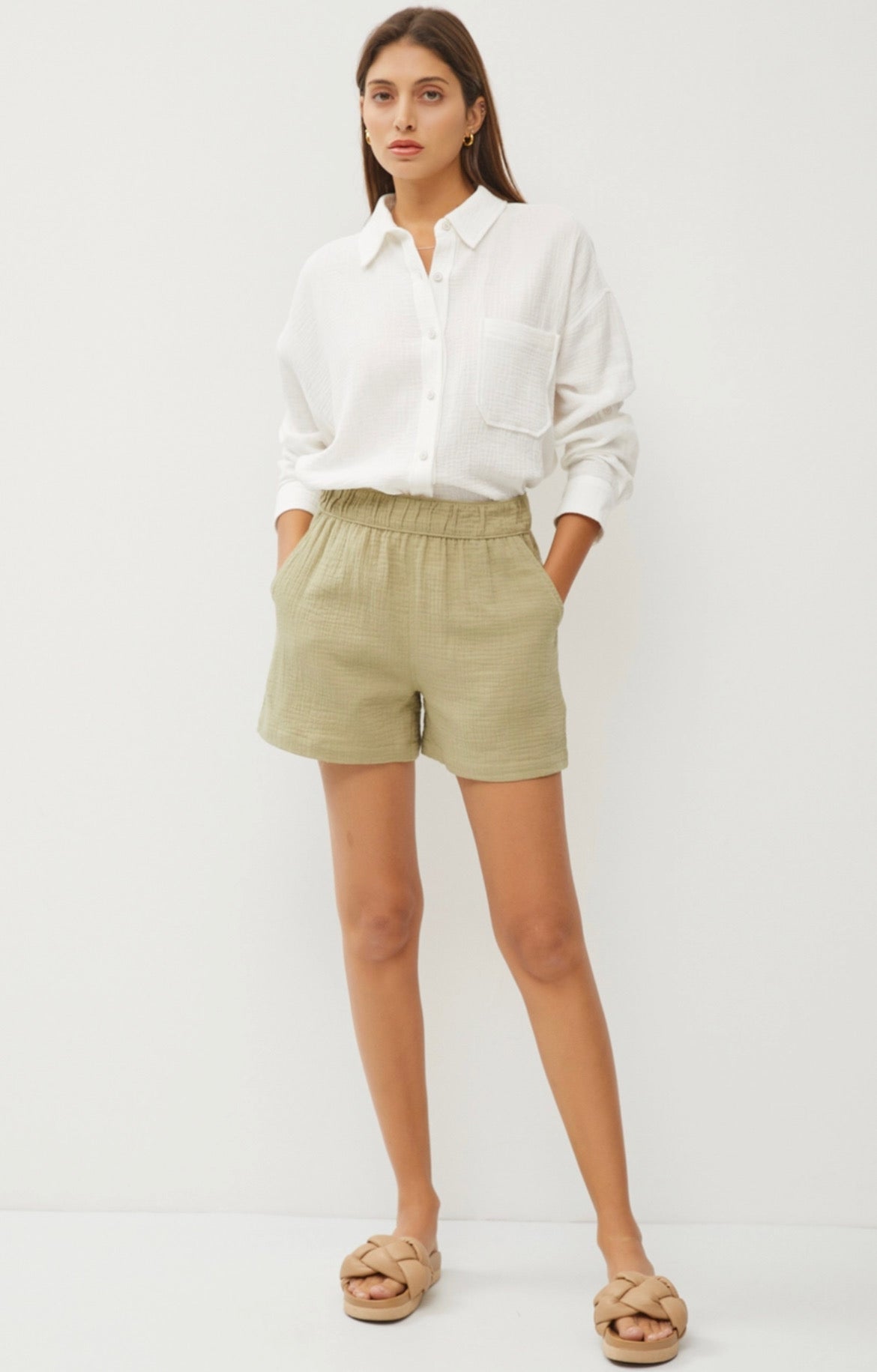 Be Cool Cotton Gauze Pull On Shorts