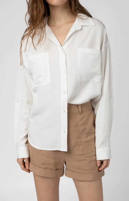 Mod Ref Cream White Austin Button Up Top