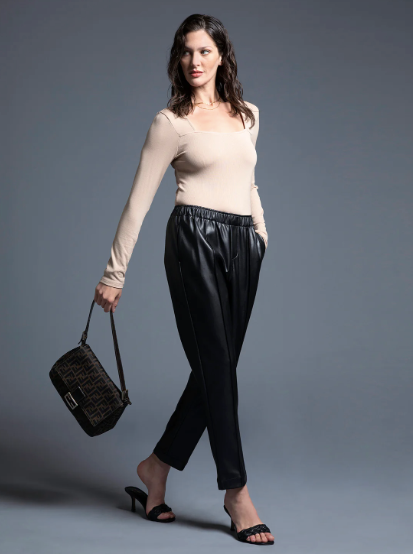 Weekend Los Angeles Danielle Pant Black Leather