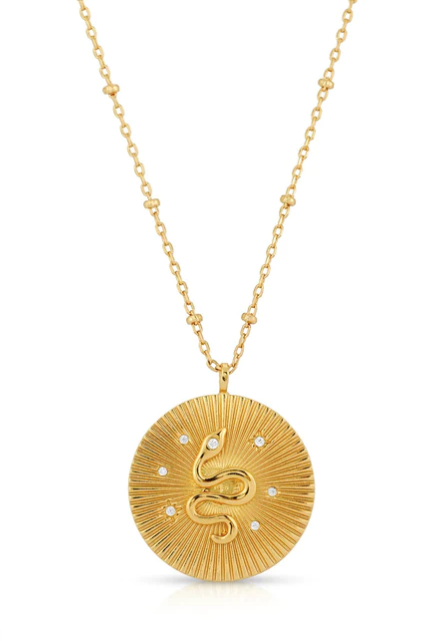 Elizabeth Stone Mystic Serpent Coin Pendant