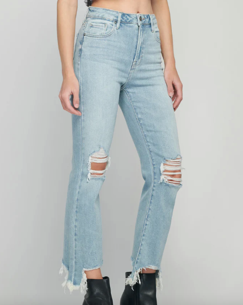 Hidden Happi Distressed Cropped Flare Jean