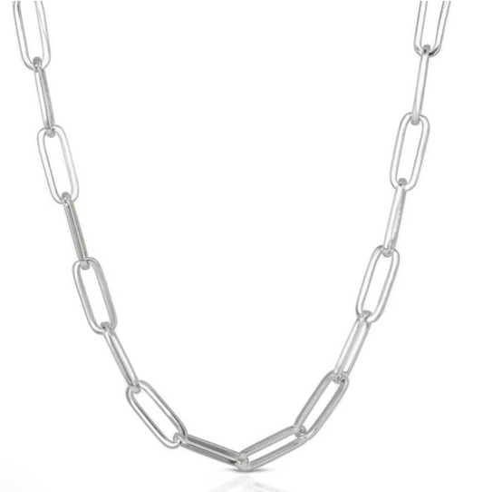 Elizabeth Stone Luxe Link Up Chain in Silver