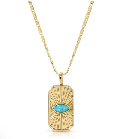 Elizabeth Stone Radiant Eye Pendant - Blue Opal