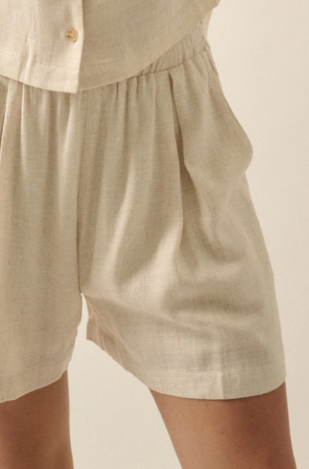 Promesa Pleated Front Wide Leg Woven Shorts