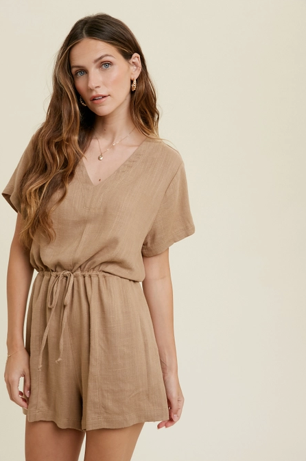 Wishlist Linen Mocha Romper