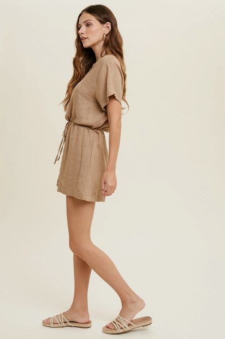 Wishlist Linen Mocha Romper