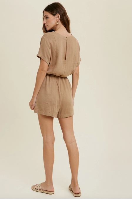 Wishlist Linen Mocha Romper