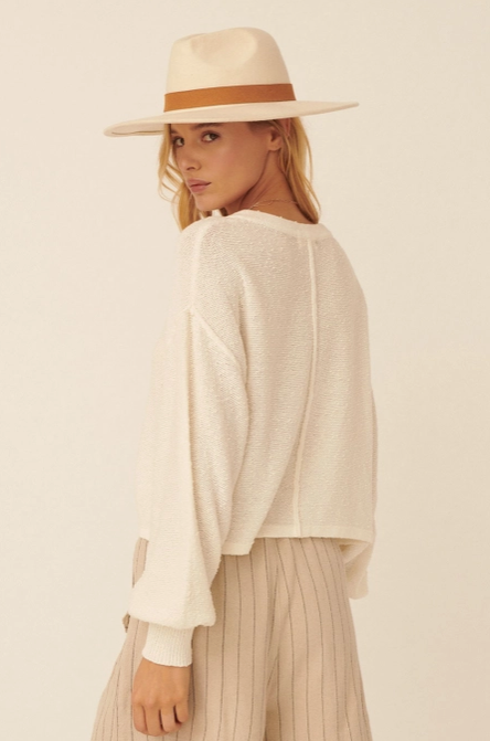 Promesa Solid Textured Knit Loose-Fit Sweater