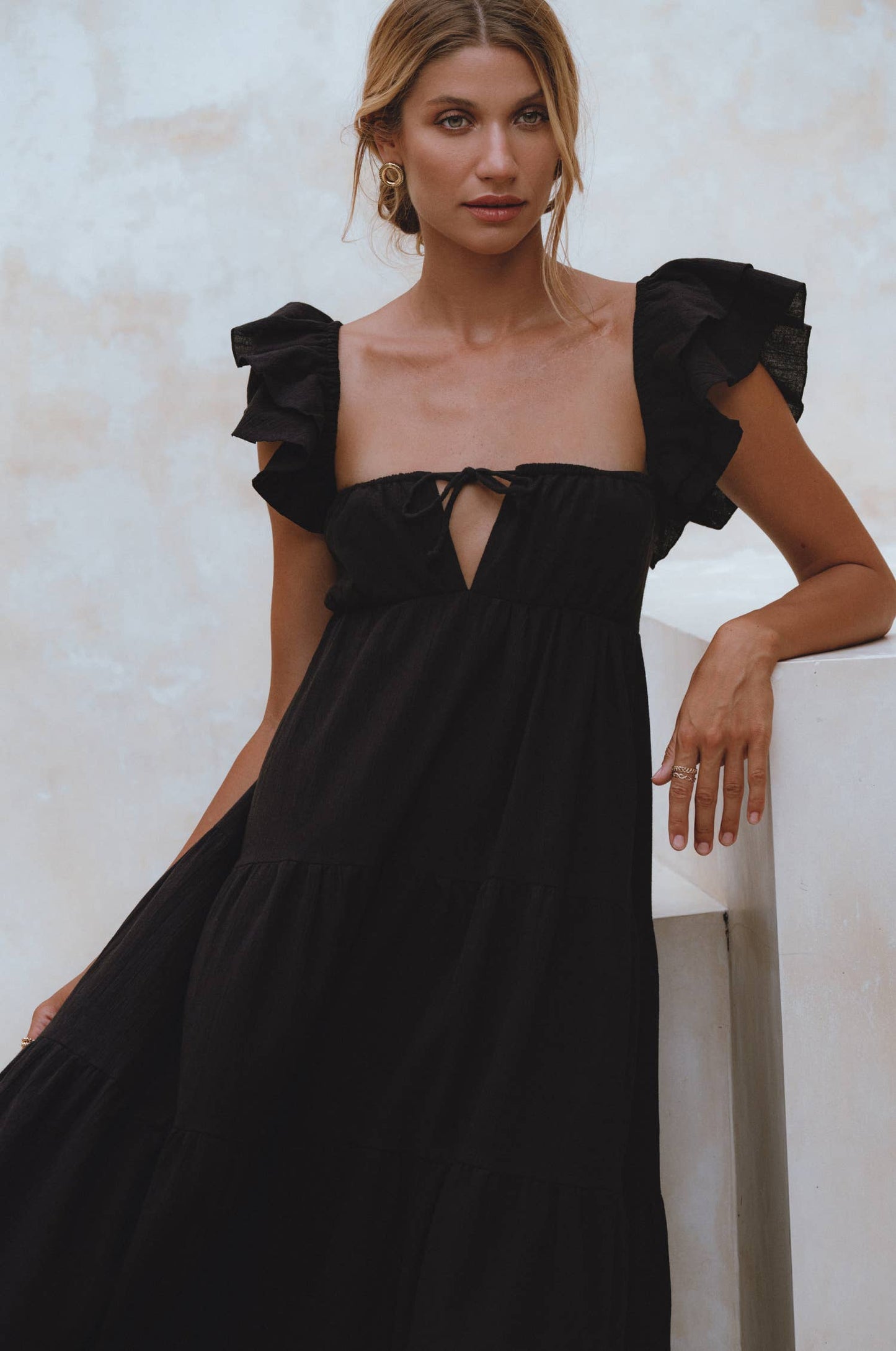 Bali ELF - Nymph Bohemian Linen Maxi Dress- Black